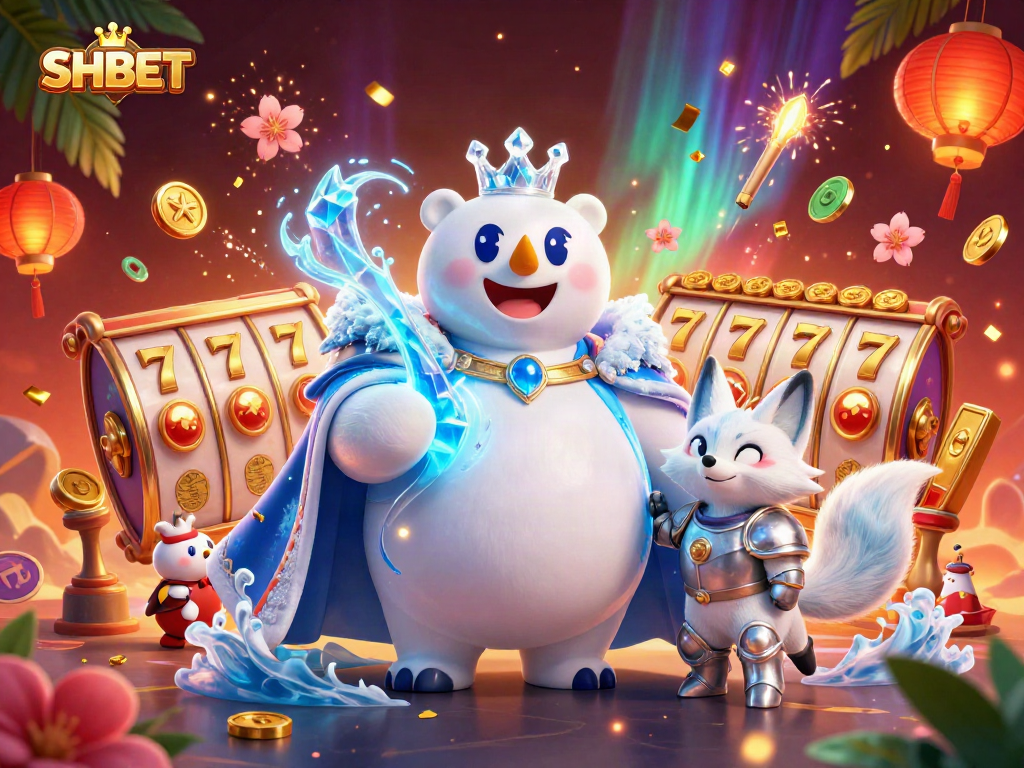 Win big with SHBET's dynamic casino gaming experience featuring vibrant 3D illustrations.