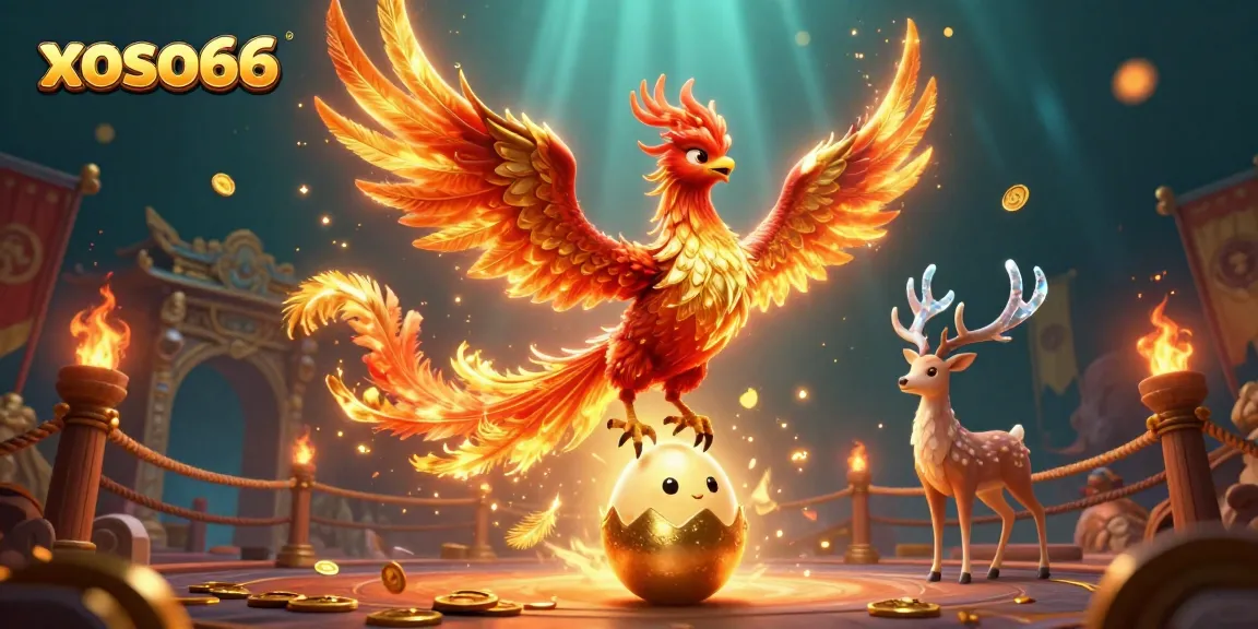 Experience exciting gameplay with xoso66 featuring a vibrant phoenix scene in a thrilling casino setting.