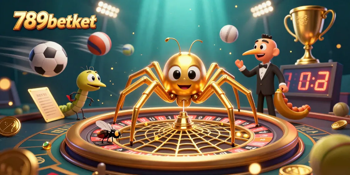 Experience thrilling bets at 789betket with a golden roulette wheel and dynamic sports elements.