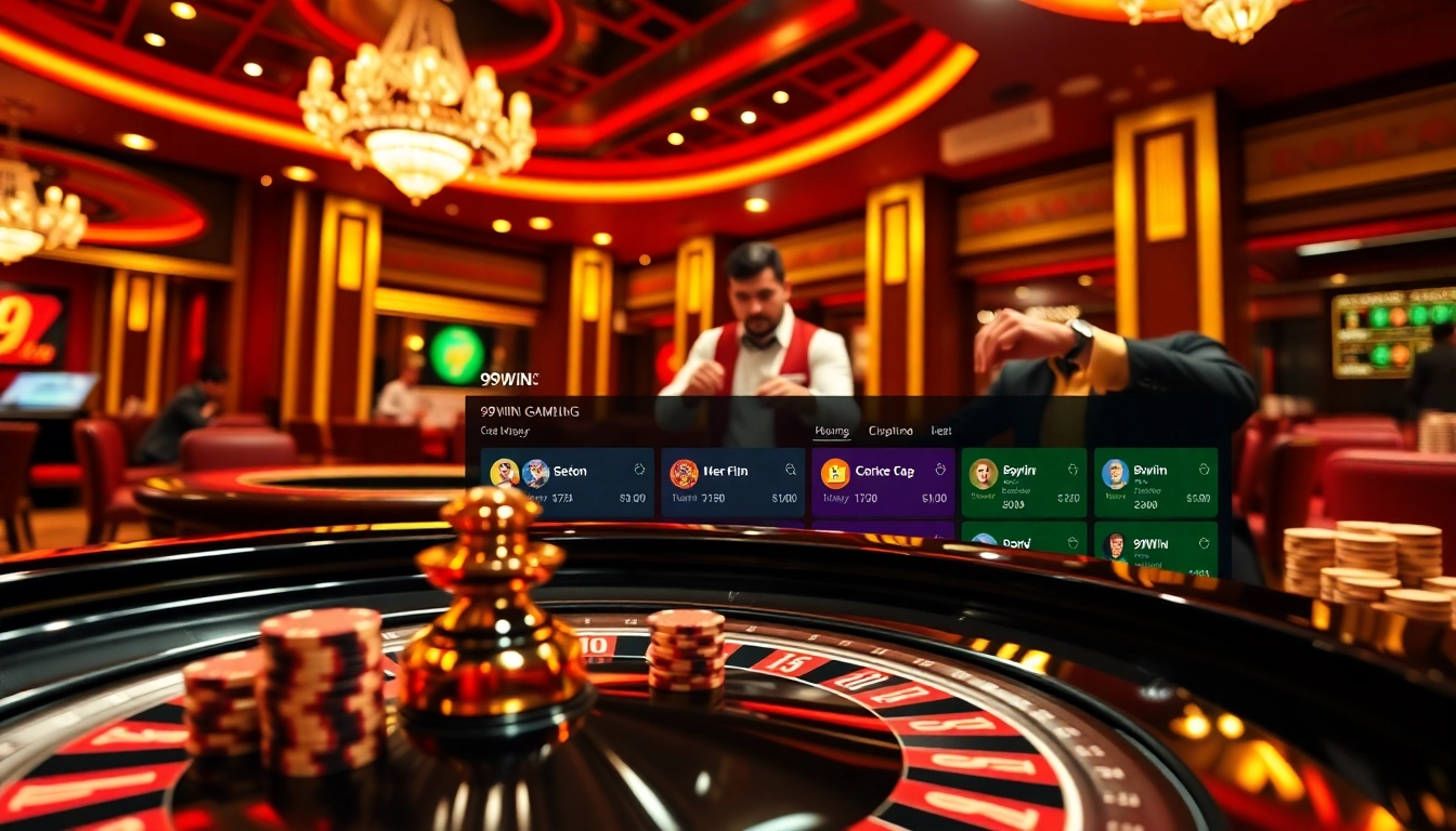 Experience the excitement of gambling with 99WIN at a luxurious casino table.