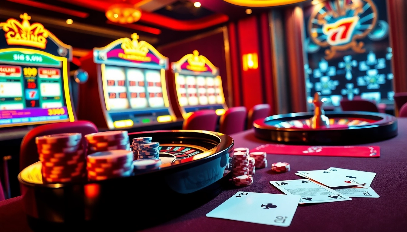 Experience the thrill of online gambling at s8vn.press with vibrant casino visuals.