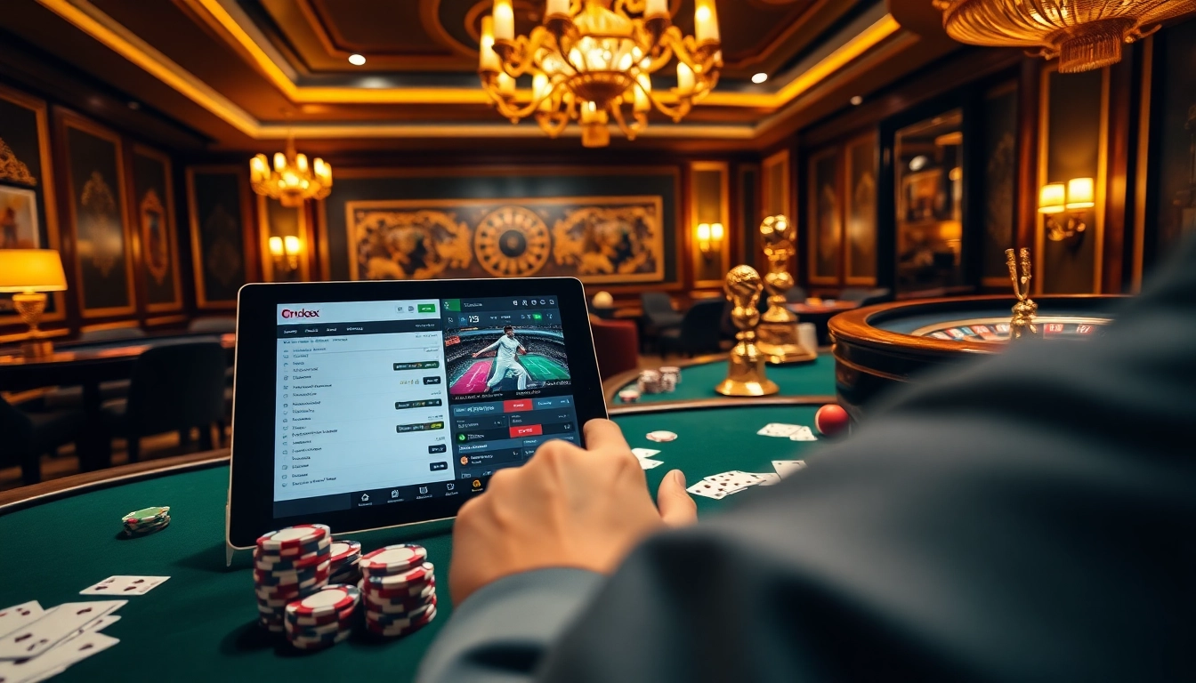 Experience live cricket betting on Crickex amidst a luxurious casino atmosphere filled with action.