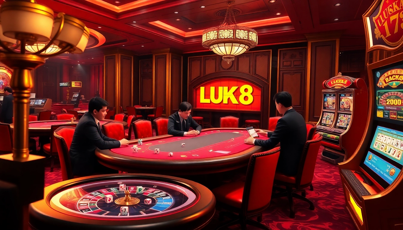 Experience the thrilling atmosphere at Trang chủ LUCK8 with professional poker games and exciting casino elements.