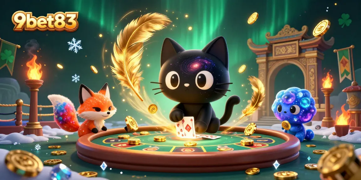 Engage with 9bet83 at the cosmic casino where a black hole cat and nebula fox draw in golden chips.