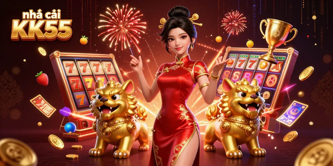 Engage with nhà cái KK55's thrilling slots featuring vibrant firework effects and dynamic game elements.