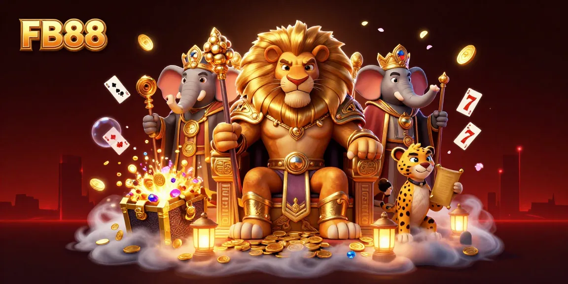 Experience the thrilling gaming world of FB88 with vibrant casino elements and engaging characters.