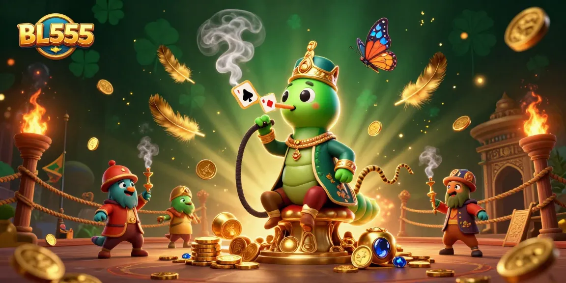 Engage in thrilling gameplay at BL555, where poker hand symbols float amid dynamic casino elements.