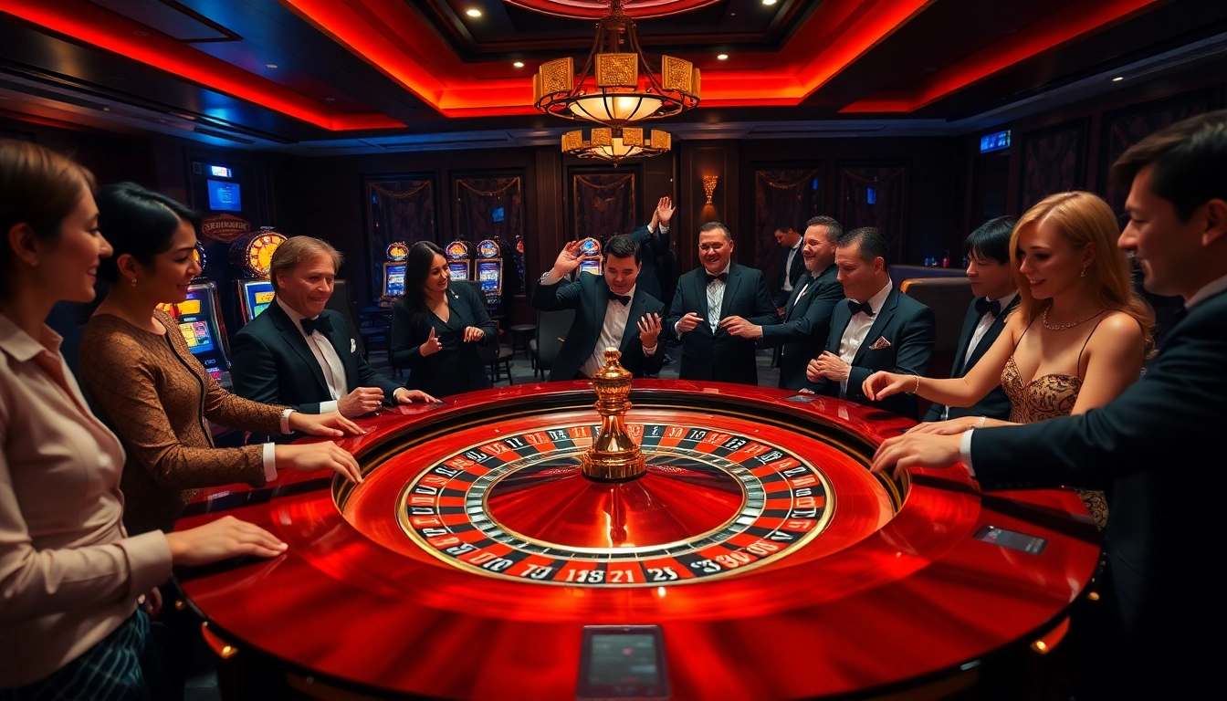 Experience the thrill of gambling at S8 with players enjoying high stakes at a roulette table.