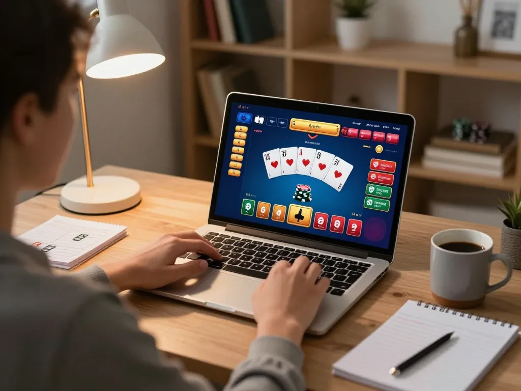 Engaging in online poker gameplay while managing bankroll strategies at home with incakoin.