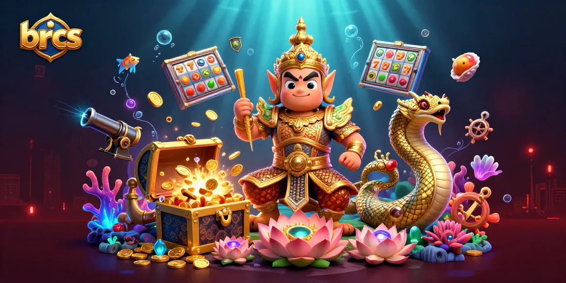 brcs introduces vibrant 3D casino illustration with slot reels and lucky 7s amidst rich underwater elements