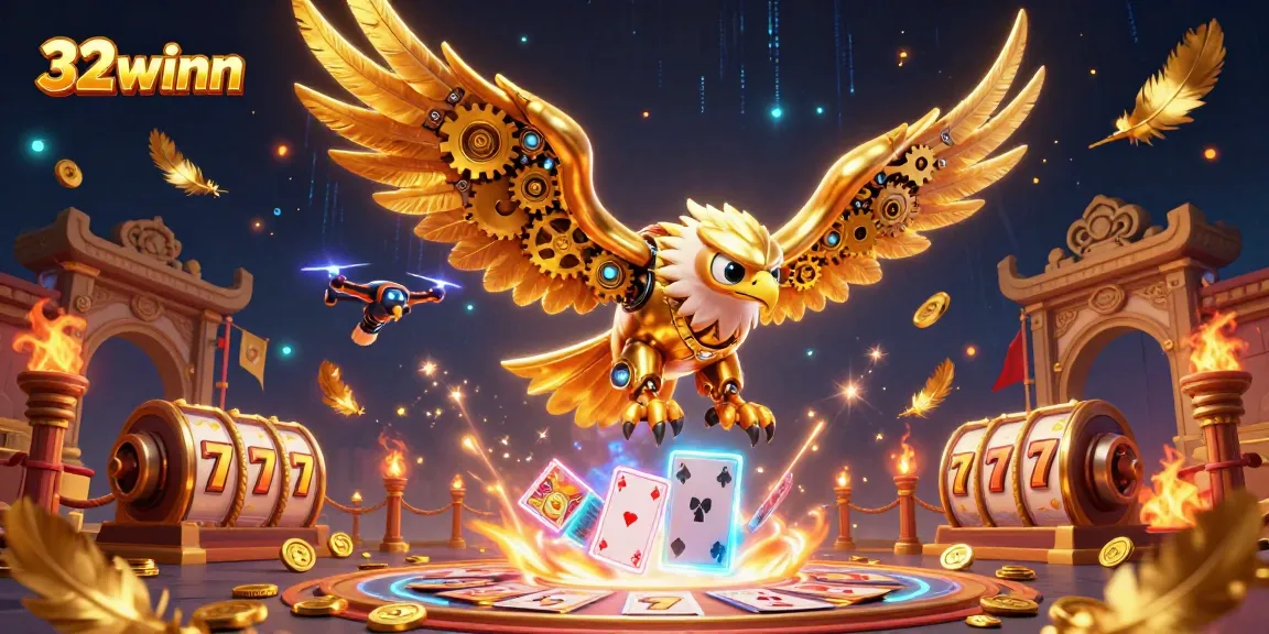 Experience thrilling gameplay at 32winn with an immersive illustration showcasing dynamic casino action.