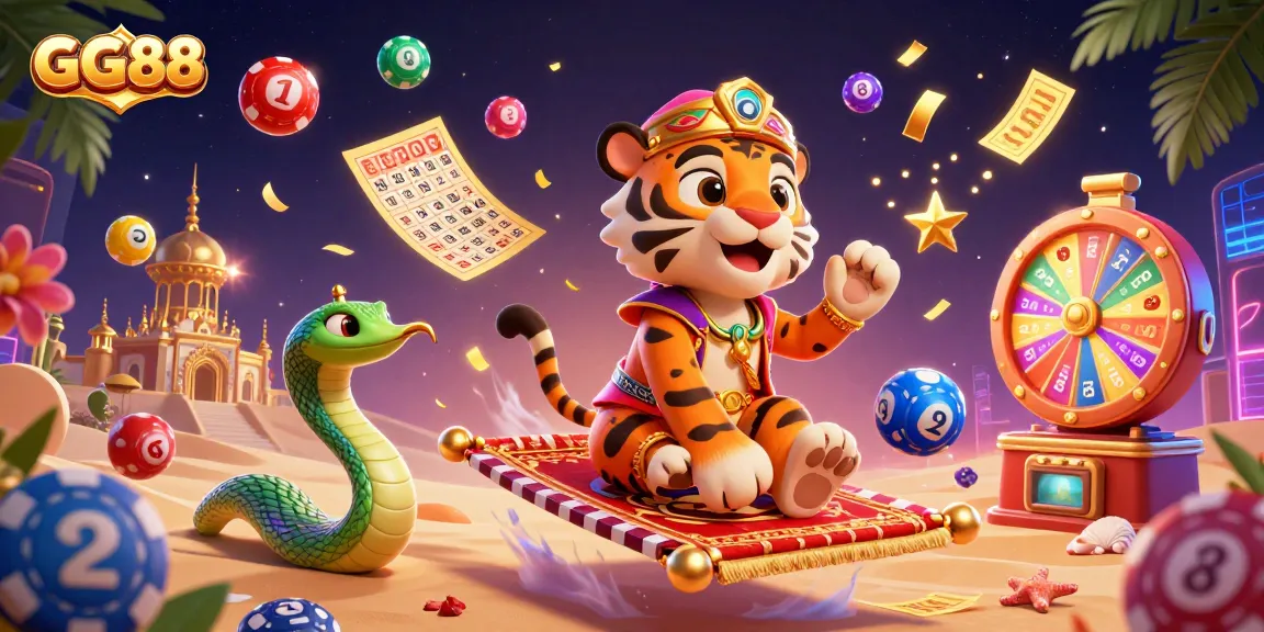 Experience the thrilling excitement of GG88 with dynamic lottery balls and vibrant casino themes in a colorful 3D scene.