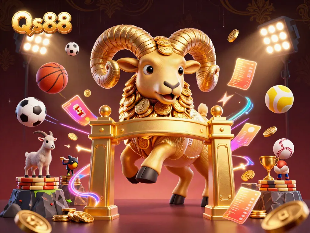 Experience the thrill of Qs88 with vibrant animated elements and a dynamic casino scene.