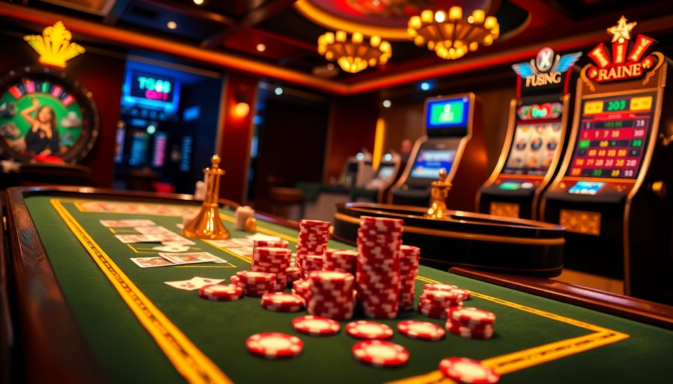 Experience thrilling gameplay with TG88's vibrant casino scene featuring poker chips and roulette.