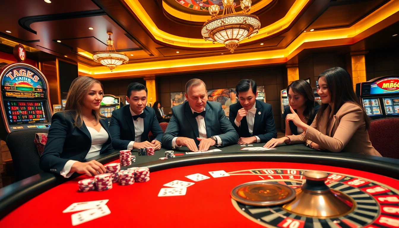 Experience the thrill of gambling at MB66 with dynamic poker action and vibrant casino visuals.