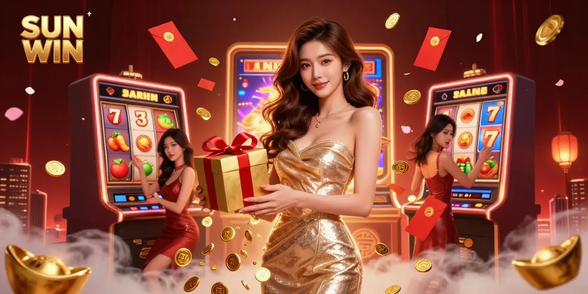 Catch the excitement at SUN WIN with vibrant slot reels and stunning casino details.