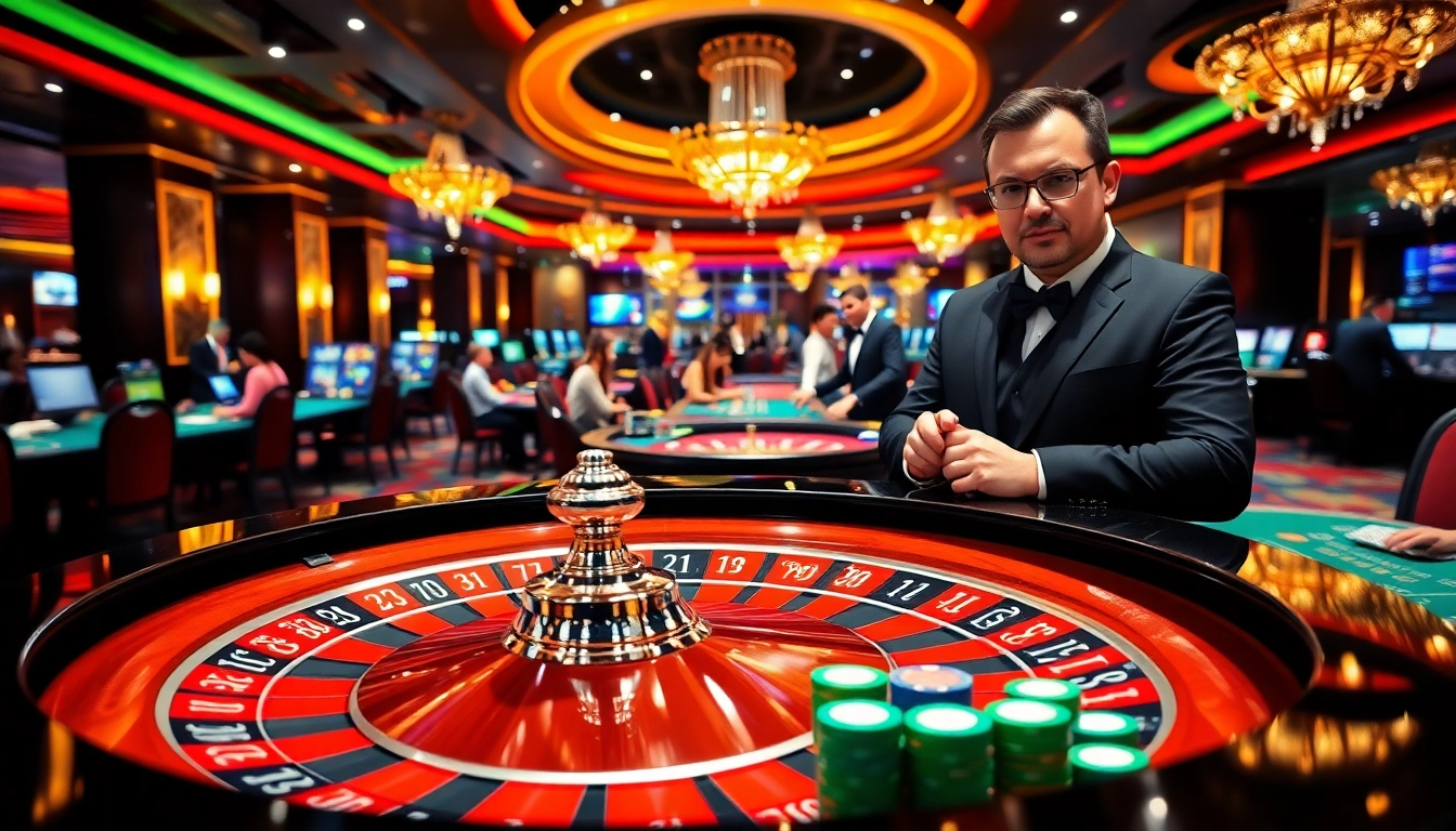 Players enjoying a thrilling casino atmosphere at https://777x.center/, engaging in roulette and poker action.