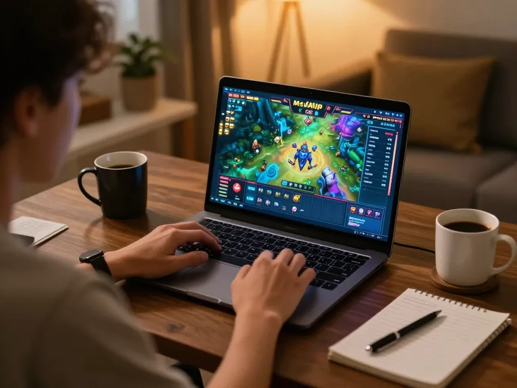 Terlibat dalam perjudian strategis pada mejavip togel online sambil menggunakan laptop di rumah