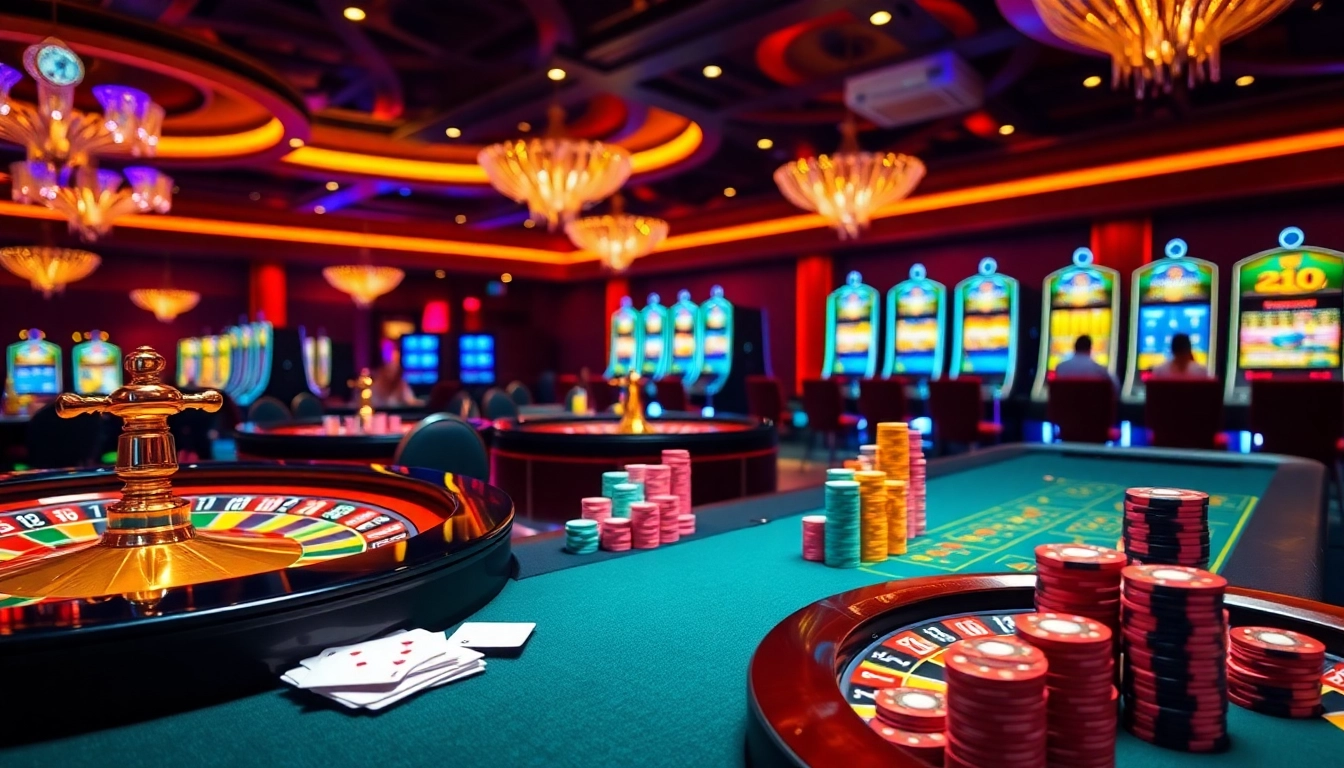 Experience thrilling gameplay at ee88 with vibrant casino tables and excited players.