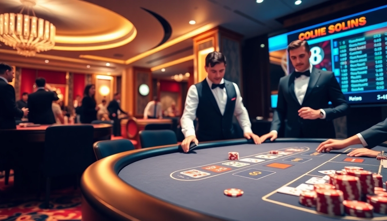 Players engaging with vibrant poker chips and cards at https://w-88.uk.com/ casino table scene.