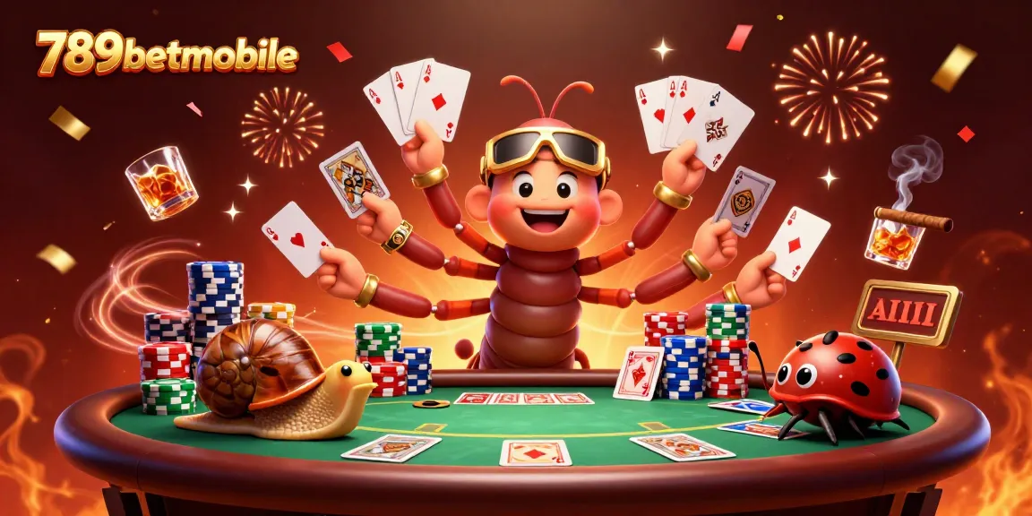 Engage in thrilling poker action with 789betmobile's vibrant and detailed casino illustration.