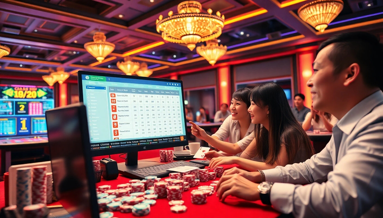 Lô đề online players enjoying a vibrant and exciting gambling experience at a digital casino interface.