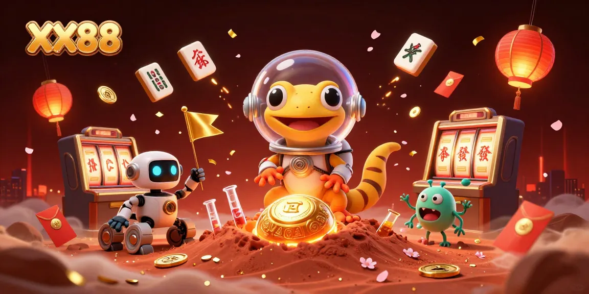 Experience gambling excitement with XX88 in a vibrant, dynamic casino scene on Mars.