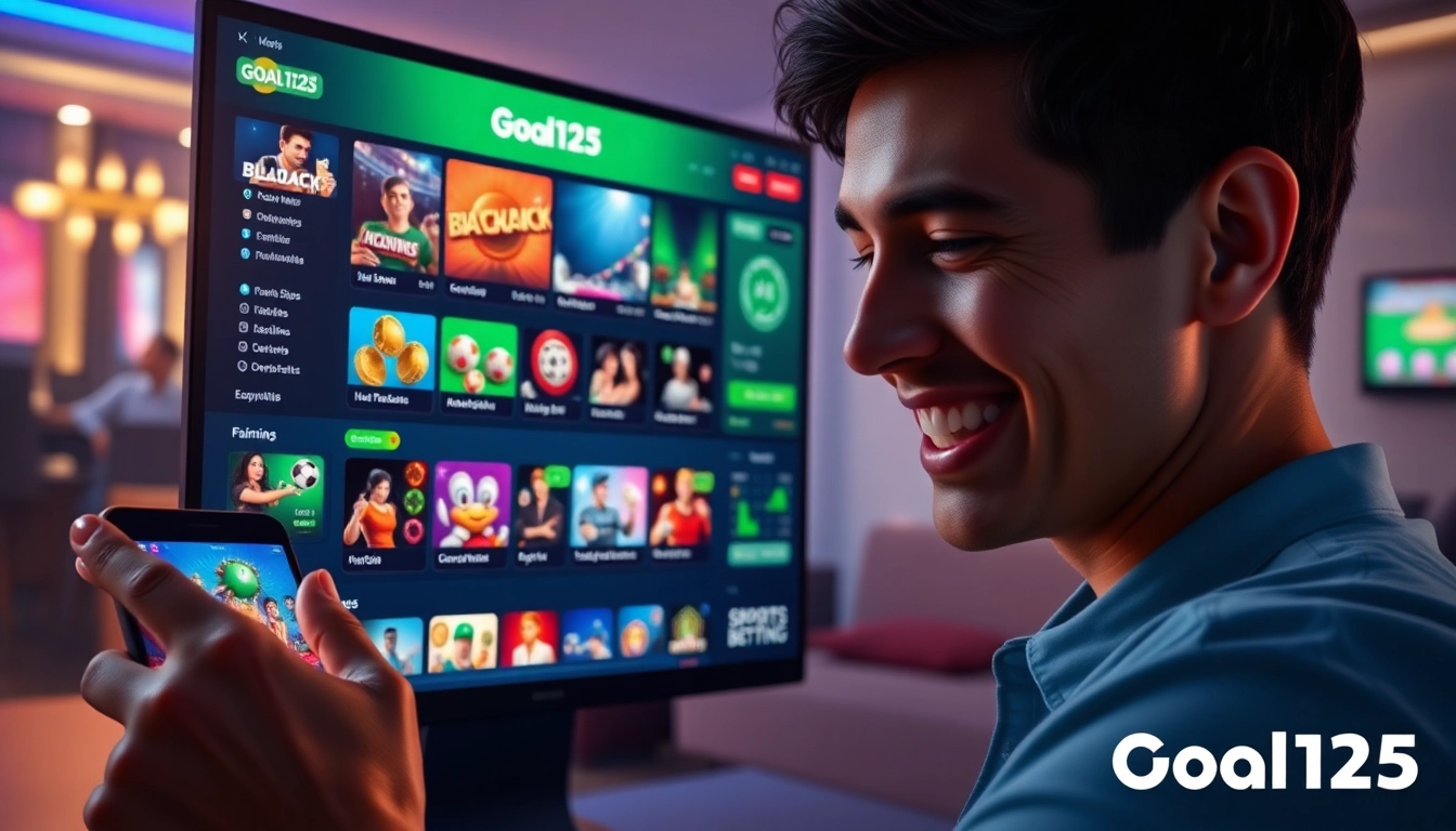 Goal123 engaging online gambling platform showcasing vibrant casino games and user interaction.