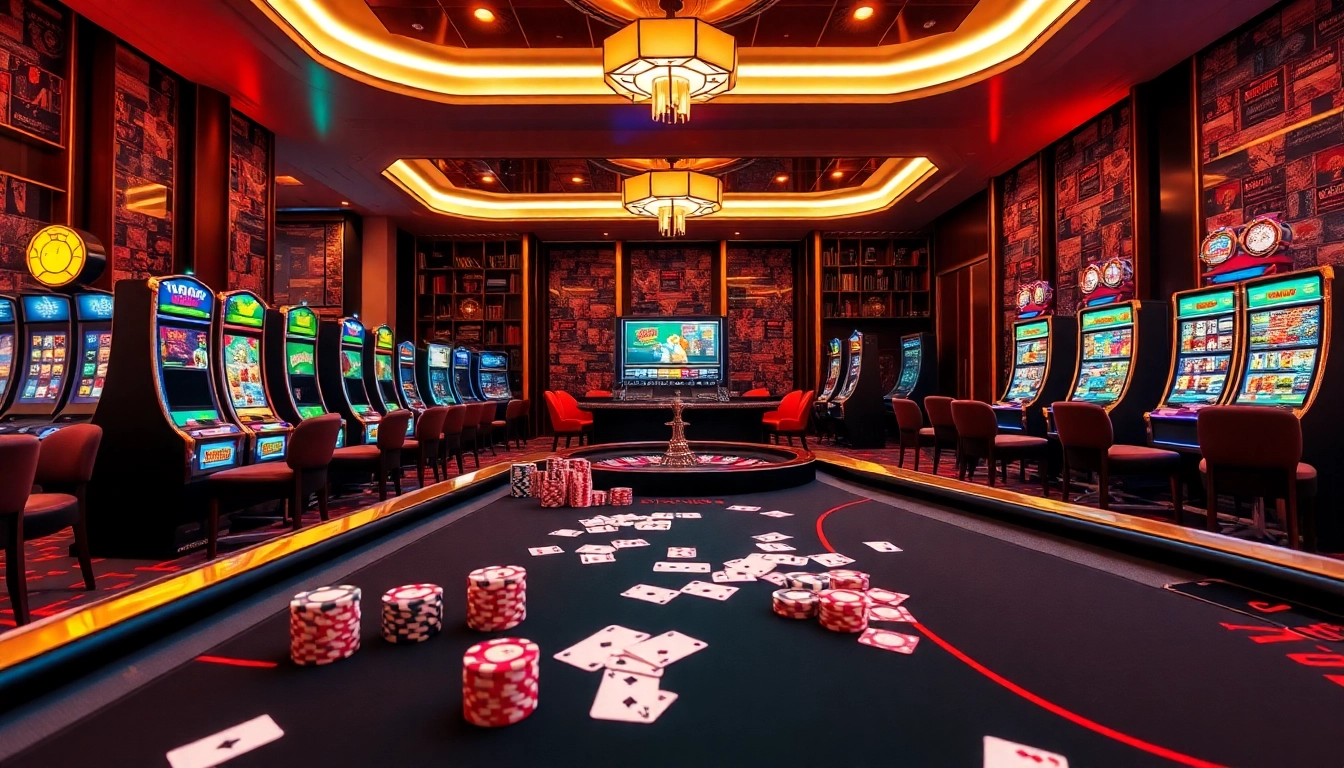 Experience the thrill of ww88 with vibrant casino elements including poker tables and slot machines.