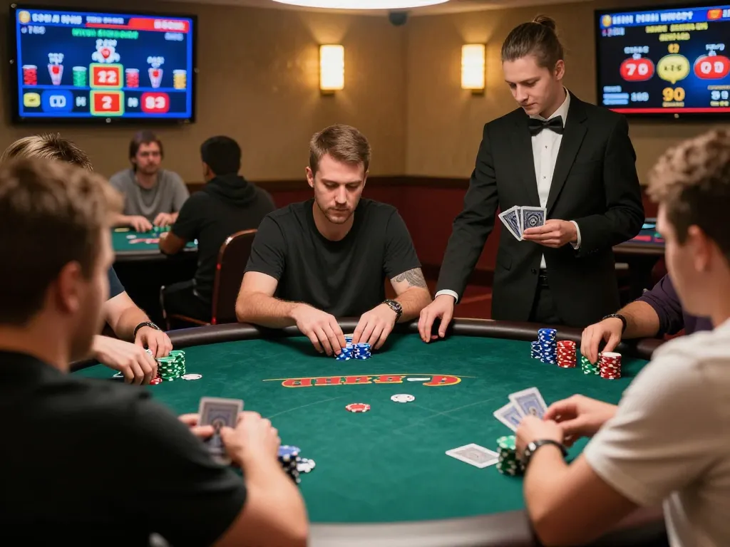Hello88 online casino poker tournament featuring players in action, showcasing vibrant chips and engaging gameplay.