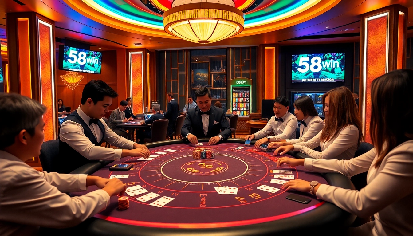 Experience the thrill of 58win with engaging live dealer games at a luxurious casino.