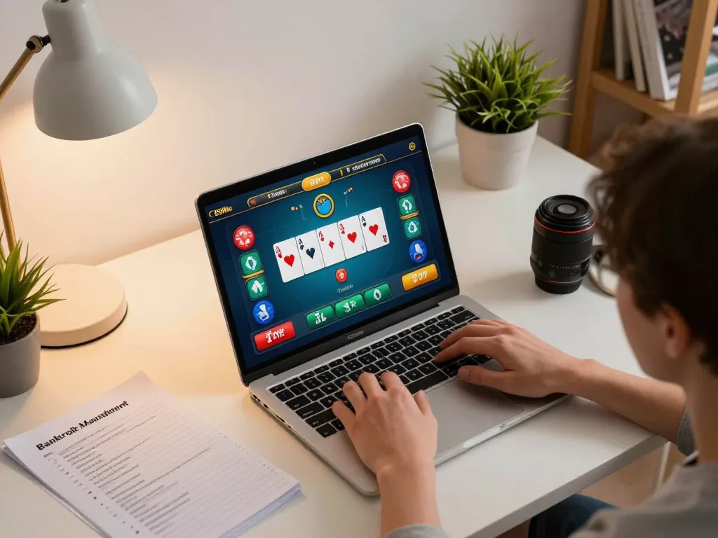 Engaging online poker session on 789Win with cozy home atmosphere and strategic gameplay.