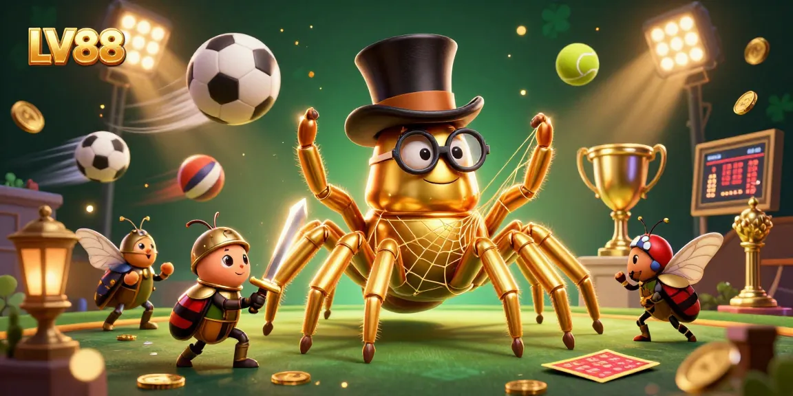 Experience the thrilling excitement of LV88 with a golden tarantula weaving a web of fun!