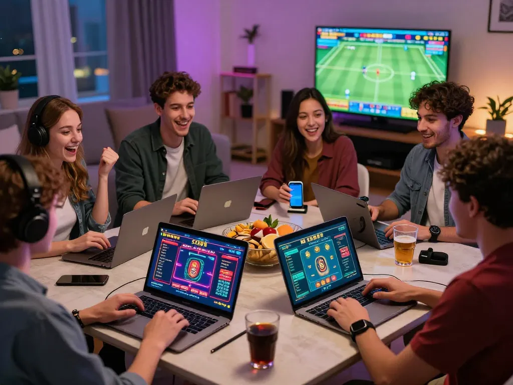 Players enjoying SC88's diverse online gambling options in a lively setting.