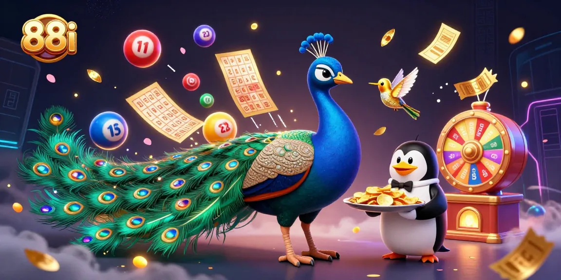 Experience the vibrant world of 88i with colorful lottery elements and dynamic casino action.