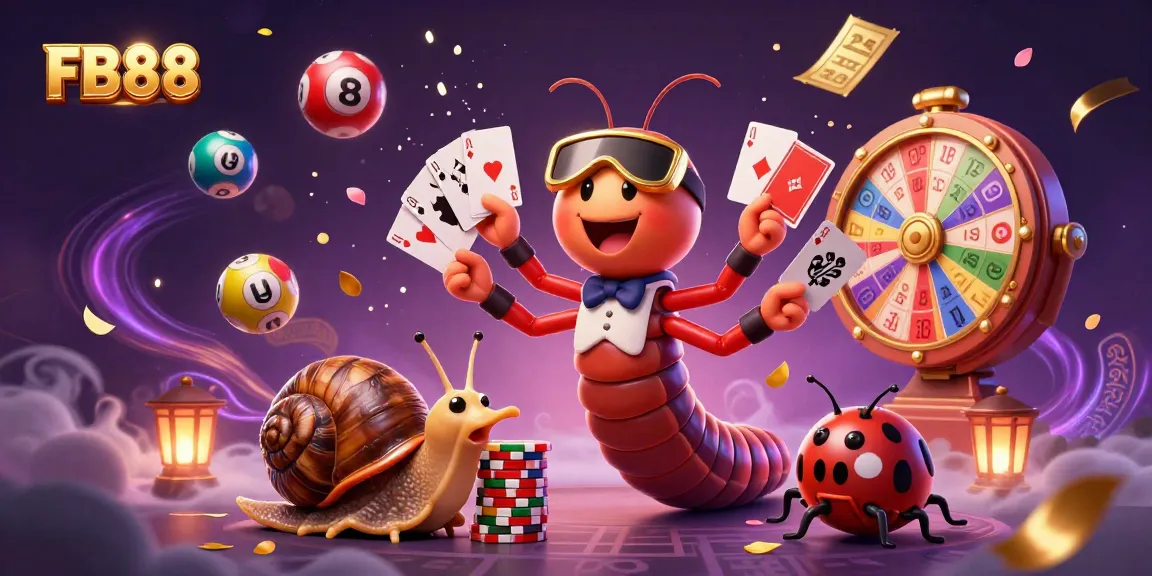 FB88 brings excitement as a 3D millipede dealer and high-roller engage in lively gaming moments.