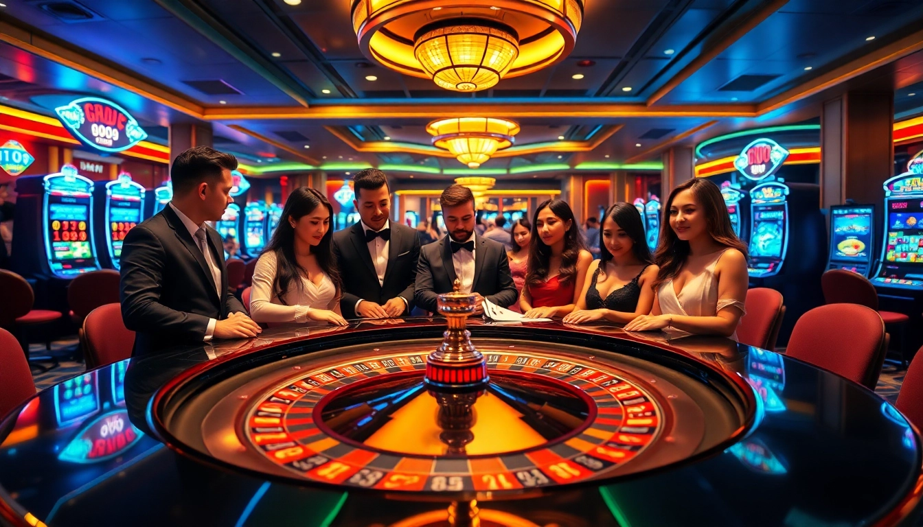 Experience the excitement at go99 casino with players enjoying games like roulette and poker.