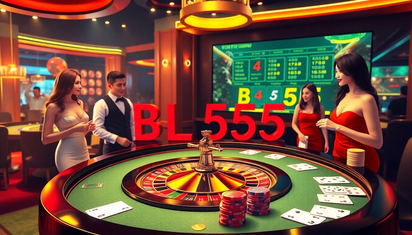 Experience the thrill of BL555 casino with a vibrant gambling atmosphere and roulette.