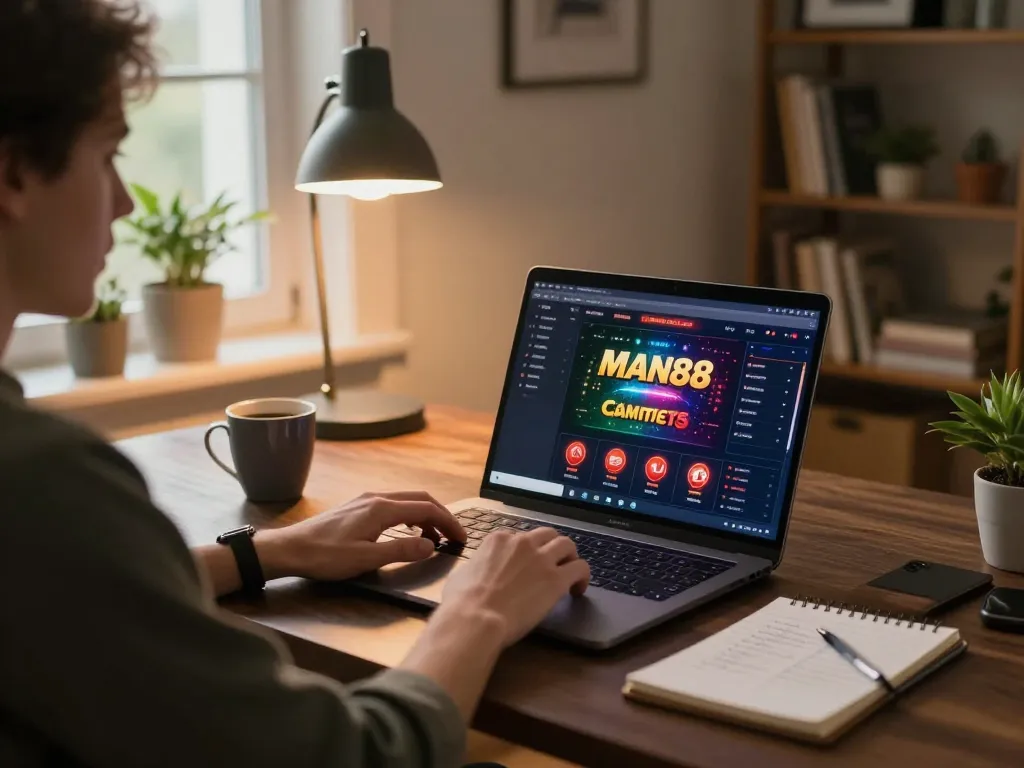 Engaging with online MAN88 casino interface for strategic betting at home