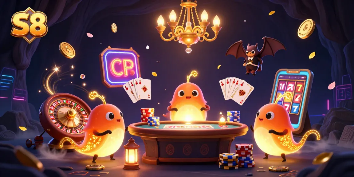 S8 players enjoying vibrant 3D casino fun with glowing glowworms and dynamic gaming elements.