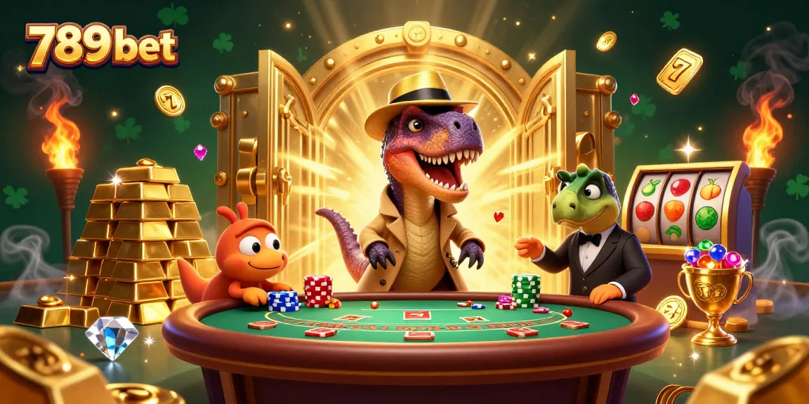Experience the excitement of 789 bet with a colorful 3D scene showcasing dynamic casino action and characters.