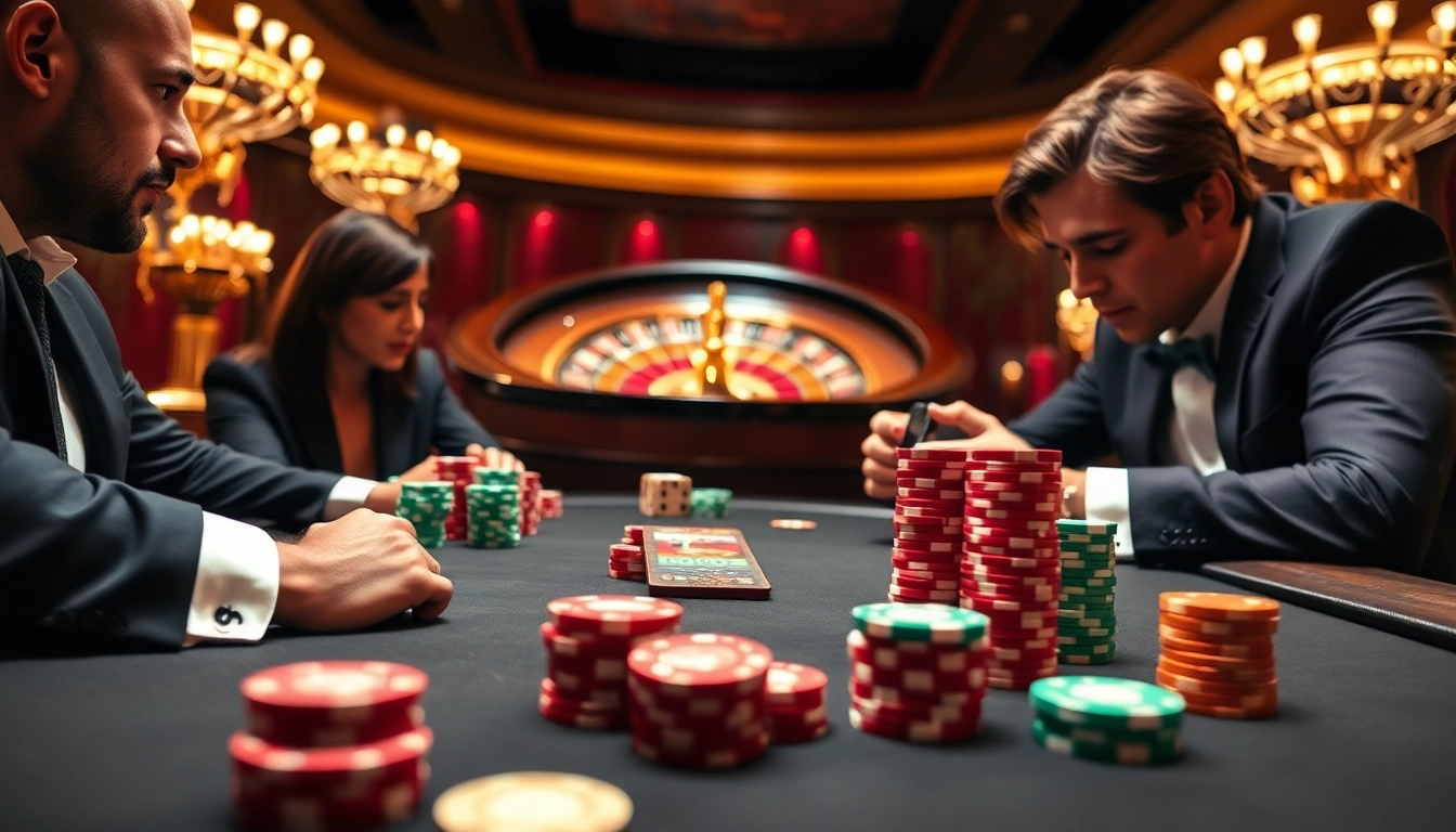 Experience high-stakes poker with 888new, featuring colorful chips, intense players, and glitzy casino ambiance.
