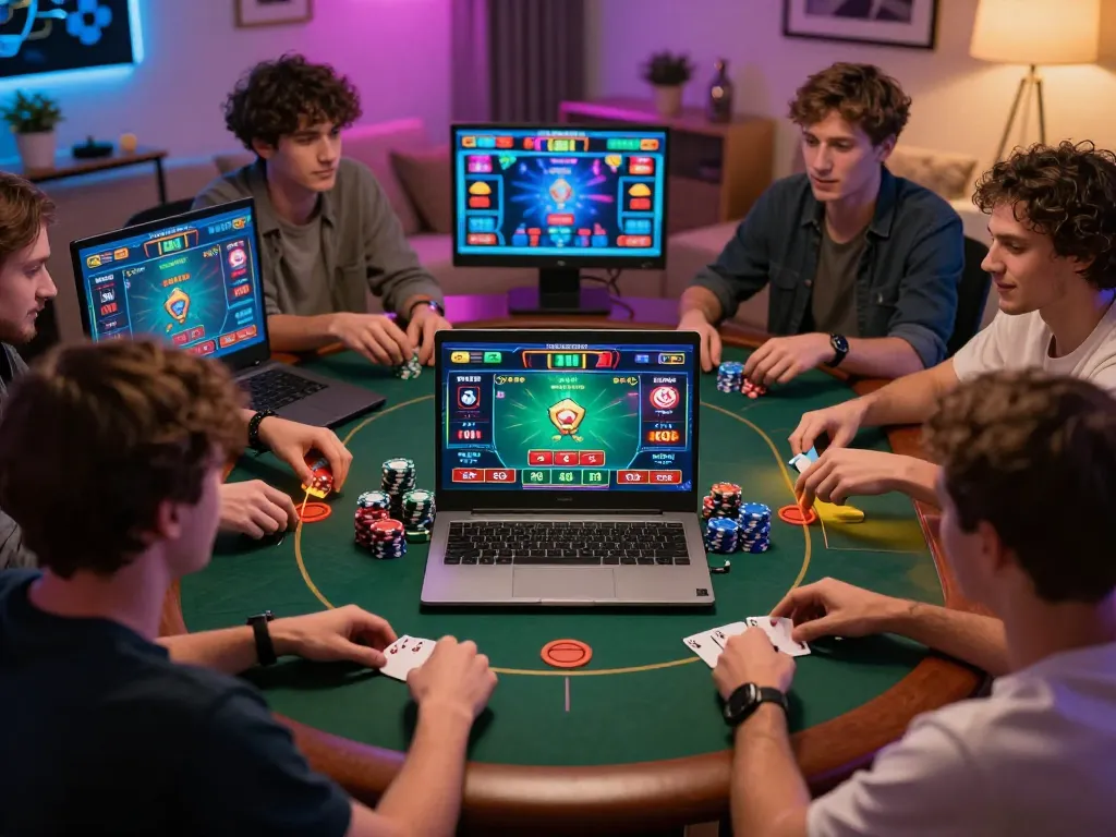 Players strategizing in dynamic poker gameplay on dh88.bio, showcasing an exciting online gambling scene.