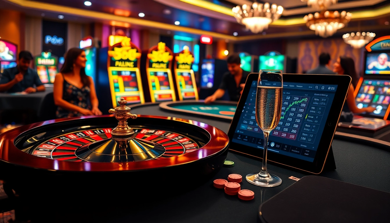 Engaged gamblers enjoying a luxurious experience at https://xx88.forex/ with roulette and online betting.