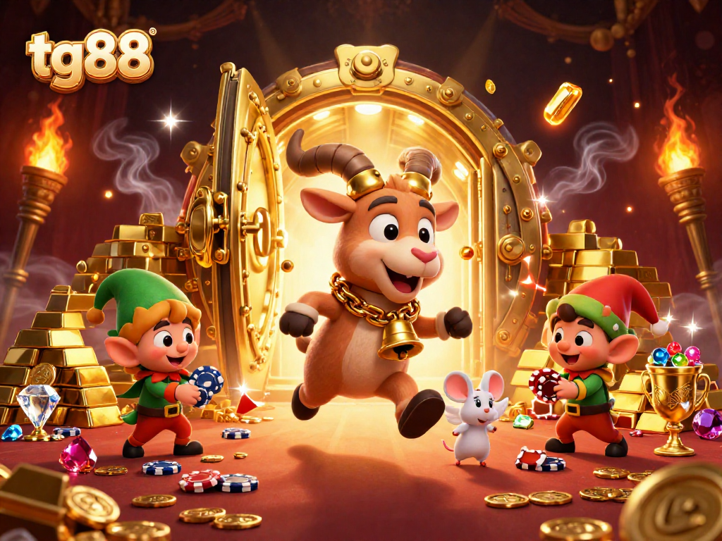 Experience thrilling action at tg88 with Krampus running a festive casino while mischievous gremlins steal chips.
