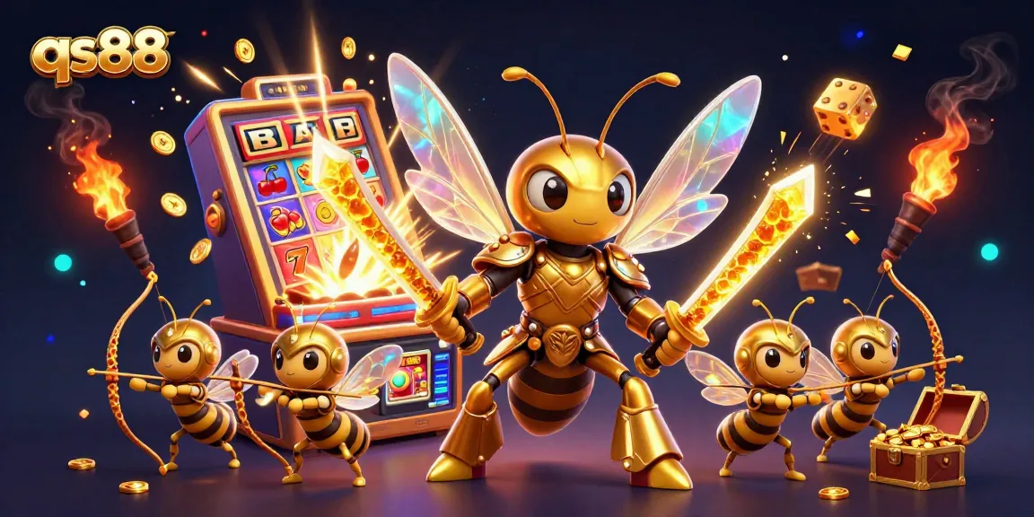 Experience thrilling wins at qs88 with this vibrant casino illustration featuring dynamic game elements.