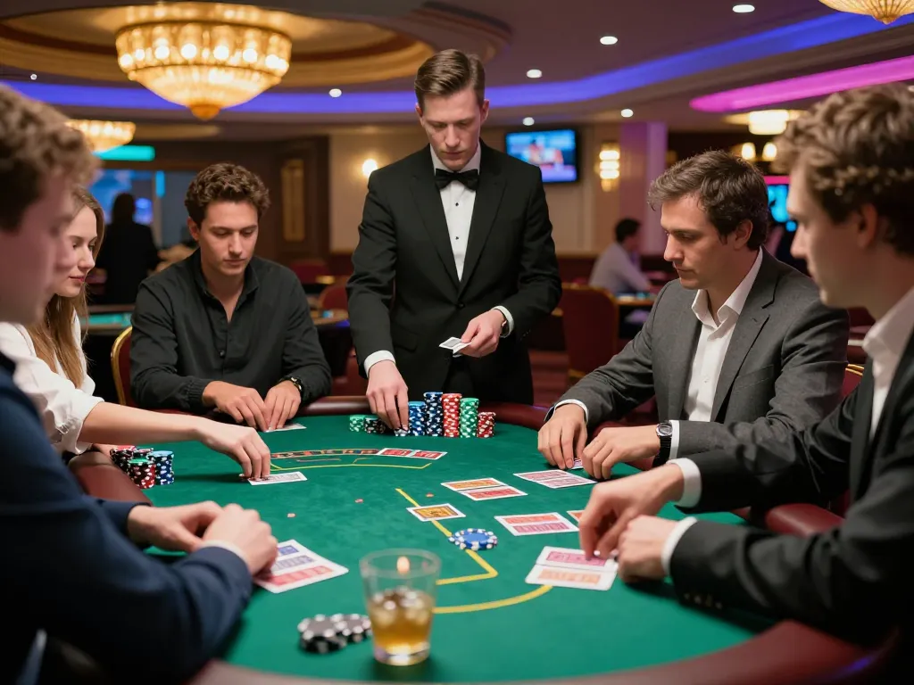 Players engaging in an intense round of blackjack at SC88 casino table, showcasing strategy and excitement