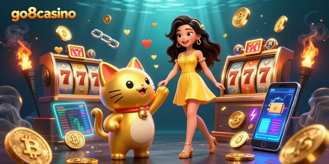 Join the excitement at go8casino with vibrant characters celebrating wins and rich gaming elements.