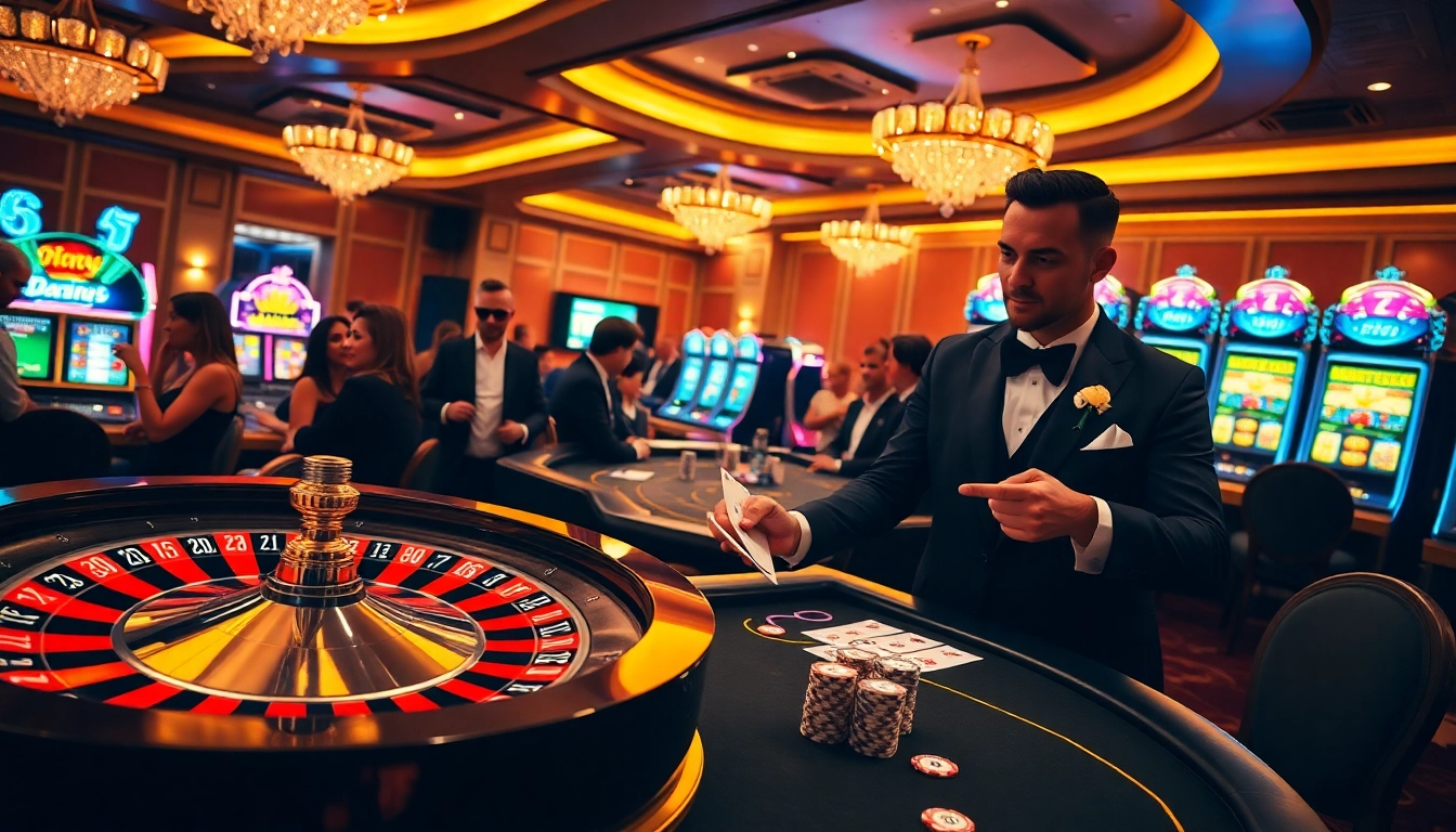 Experience excitement at the 6FF casino with vibrant roulette wheels and poker action.
