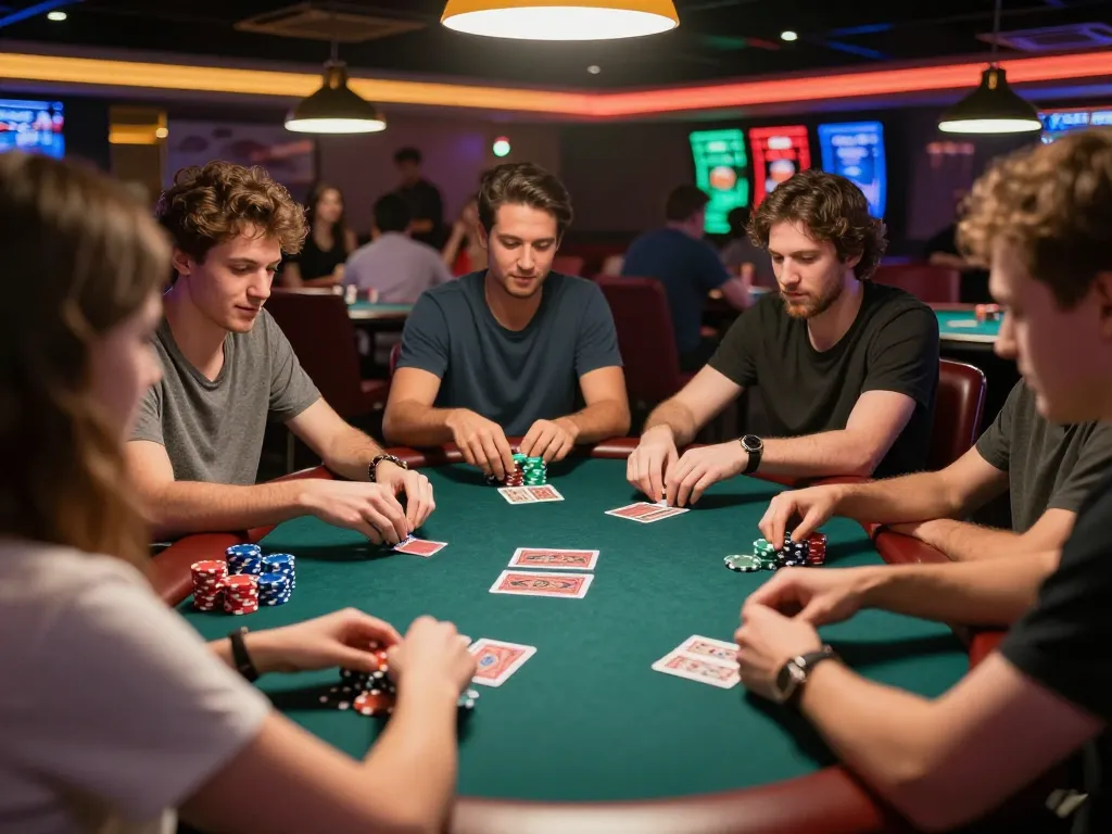 Players enjoy an exciting poker night with SC88-style stakes and intense competition.